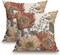 Vintage Flower Throw Pillow Covers 18x18 Brown Rust Colored Floral Botanical Pattern Decorative Pillows Outdoor Linen Farmhouse Cushion Case Country Pillowcase for Sofa Bed Room Decor Set of 2
